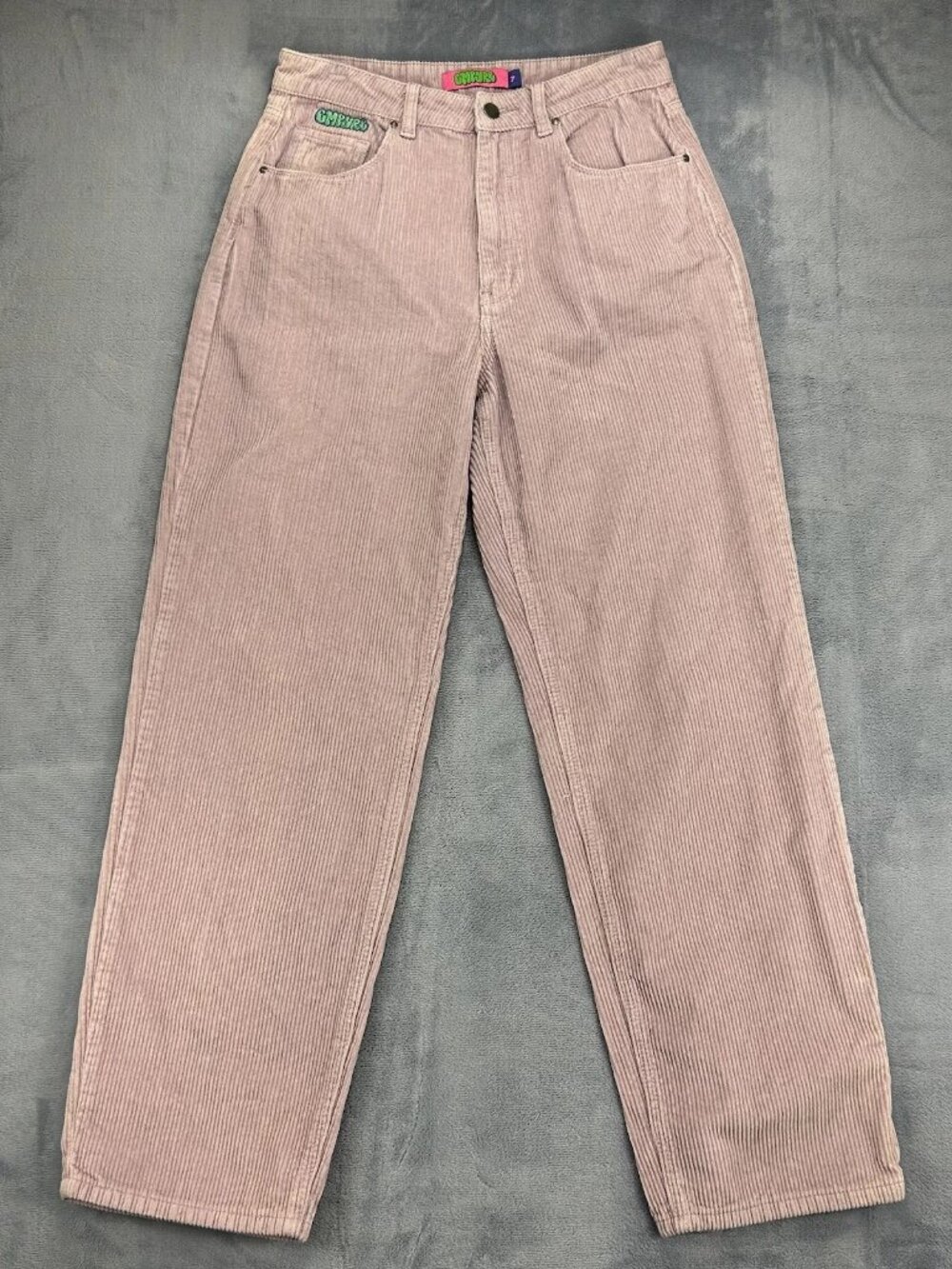 Empyre‎ Tori Pants Womens 7 Pink Corduroy High Rise Straight Leg Skating (29x30)